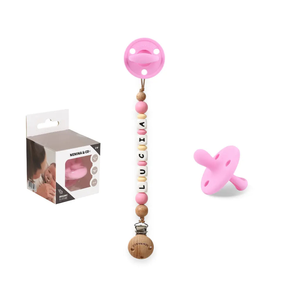 Chupetero personalizado Rosa Chicle Nenina & Co 