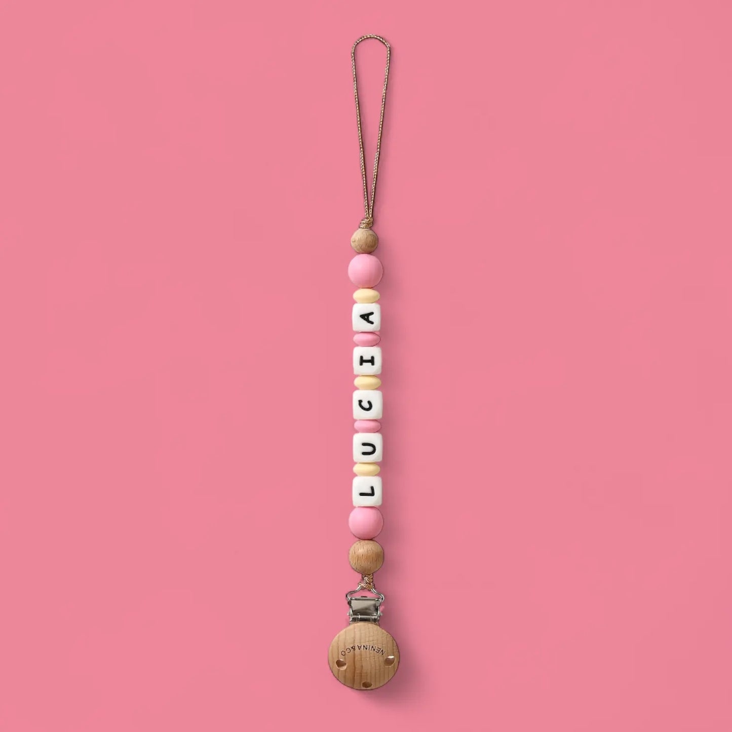 Chupetero personalizado Rosa Chicle Nenina & Co 