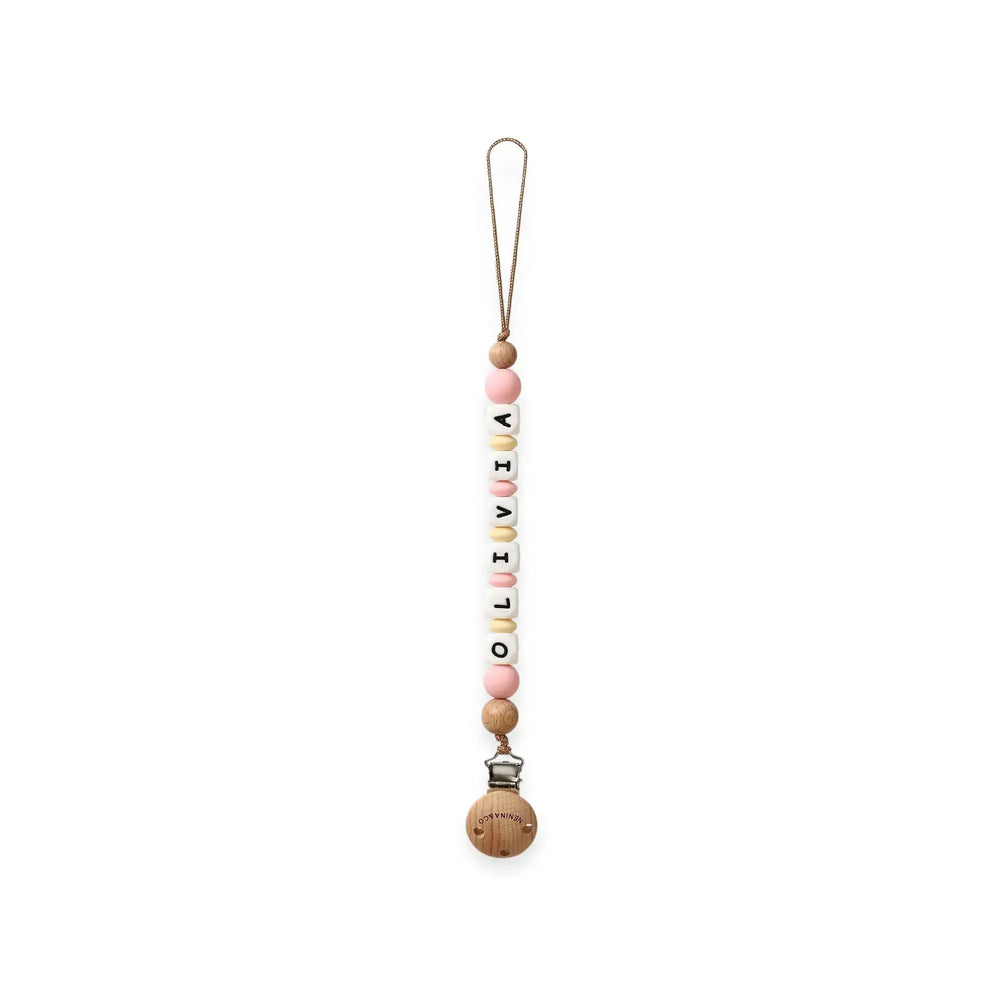 Chupetero personalizado Rosa palido Nenina & Co 