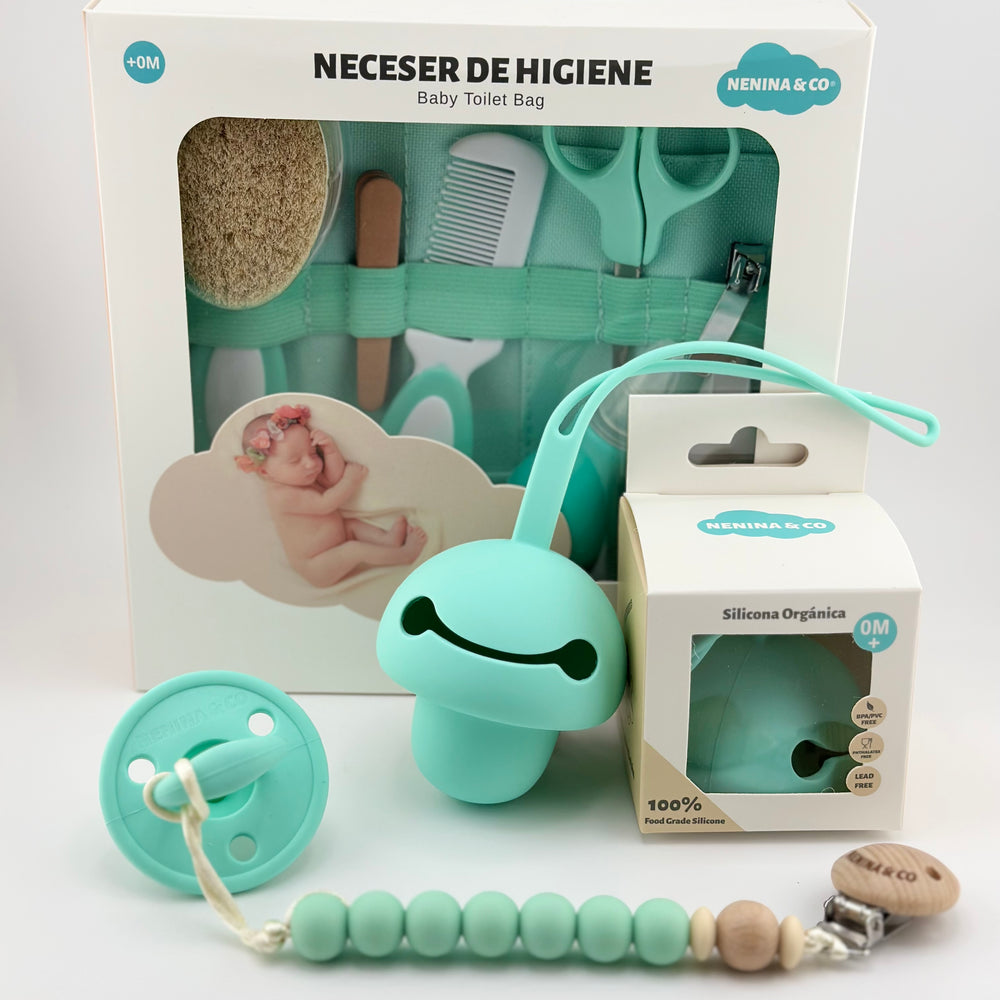 
                  
                    Kit Regalo ideal Neceser de Higiene + Chupete + Chupetero + Guardachupete Nenina & Co
                  
                