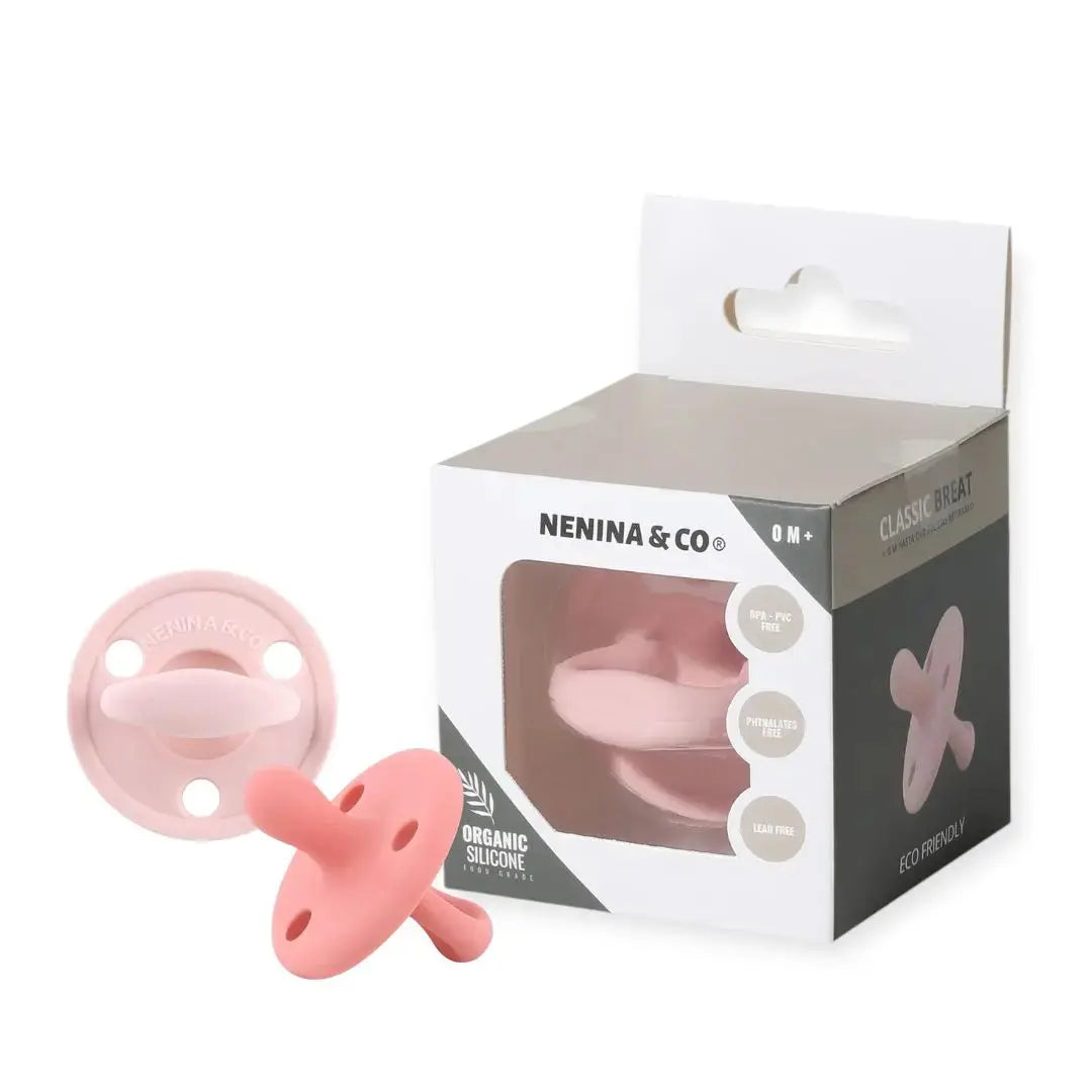 Kit 2 Chupetes CLÁSICOS Rosa Pálido y Rosa Nenina & Co 