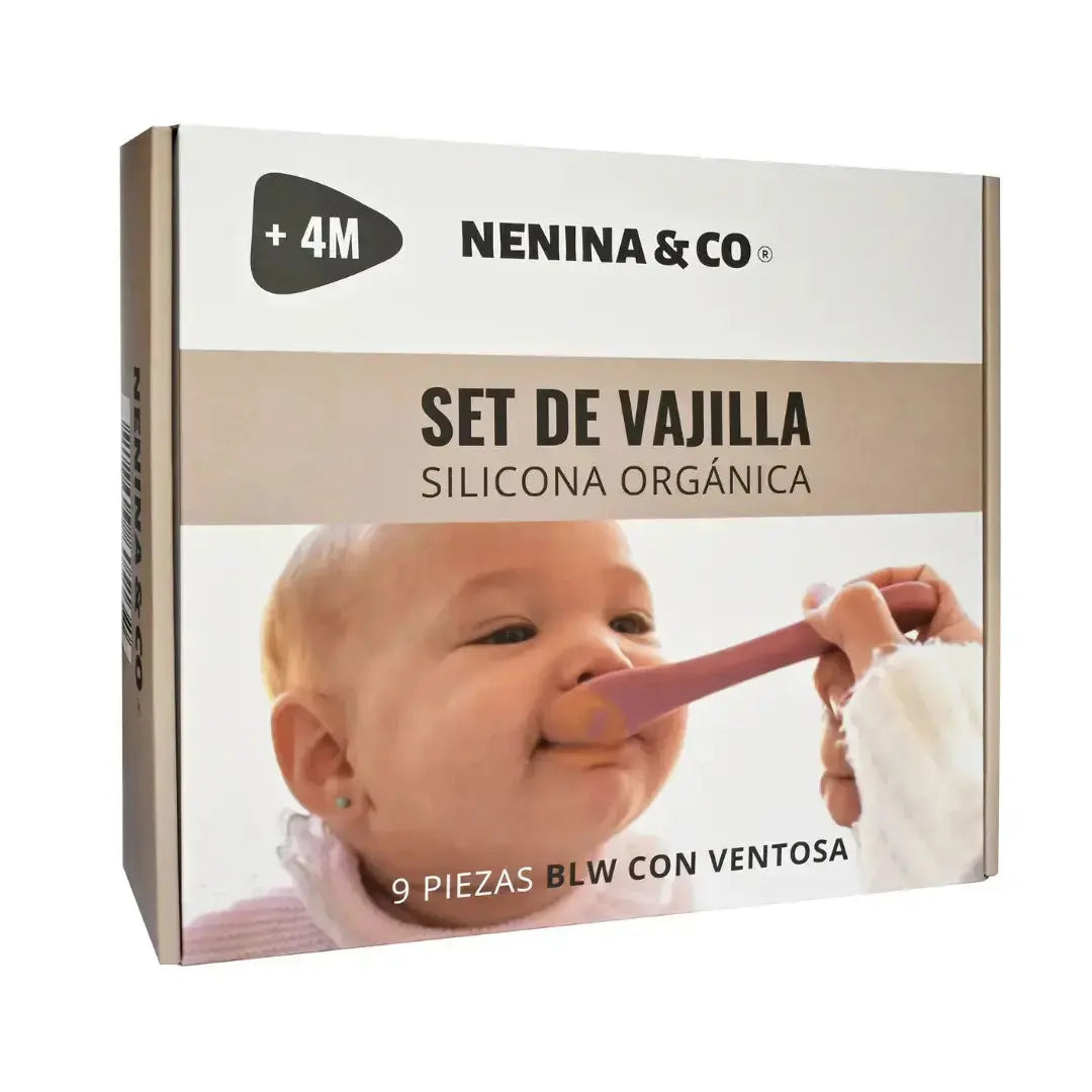 Vajilla BLW Blue 9 Piezas de Silicona orgánica con ventosas Nenina & Co 