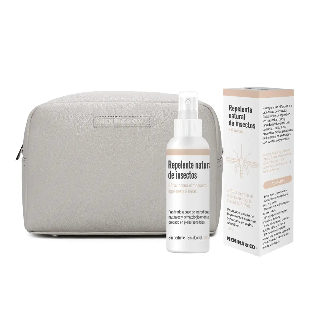 Kit Familiar Nenina &amp; Co: Neceser de Eco Piel + Spray Repelente Natural 