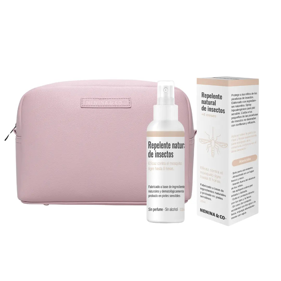 Kit Familiar Nenina &amp; Co: Neceser de Eco Piel + Spray Repelente Natural Nenina & Co 