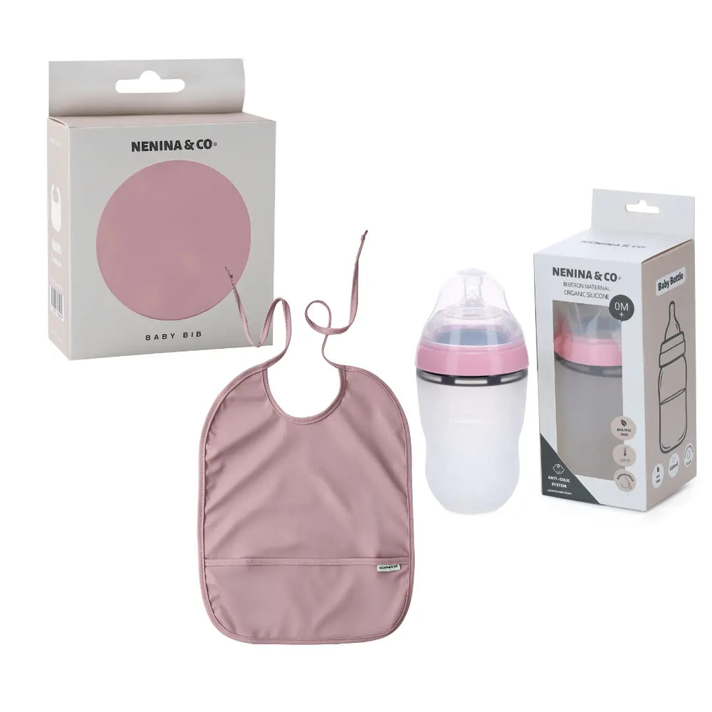 Kit Lactancia Babero + Biberón Nenina & Co 