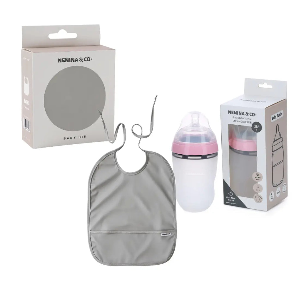 Kit Lactancia Babero + Biberón Nenina & Co 