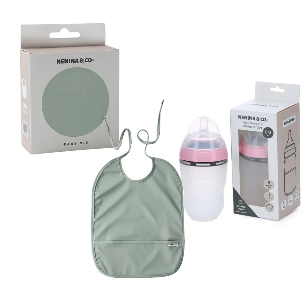 Kit Lactancia Babero + Biberón Nenina & Co 