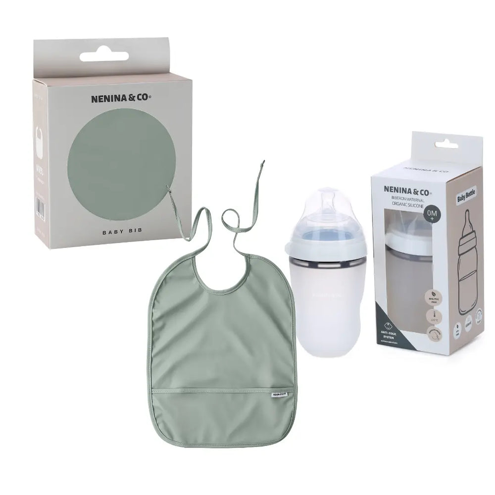 Kit Lactancia Babero + Biberón Nenina & Co 