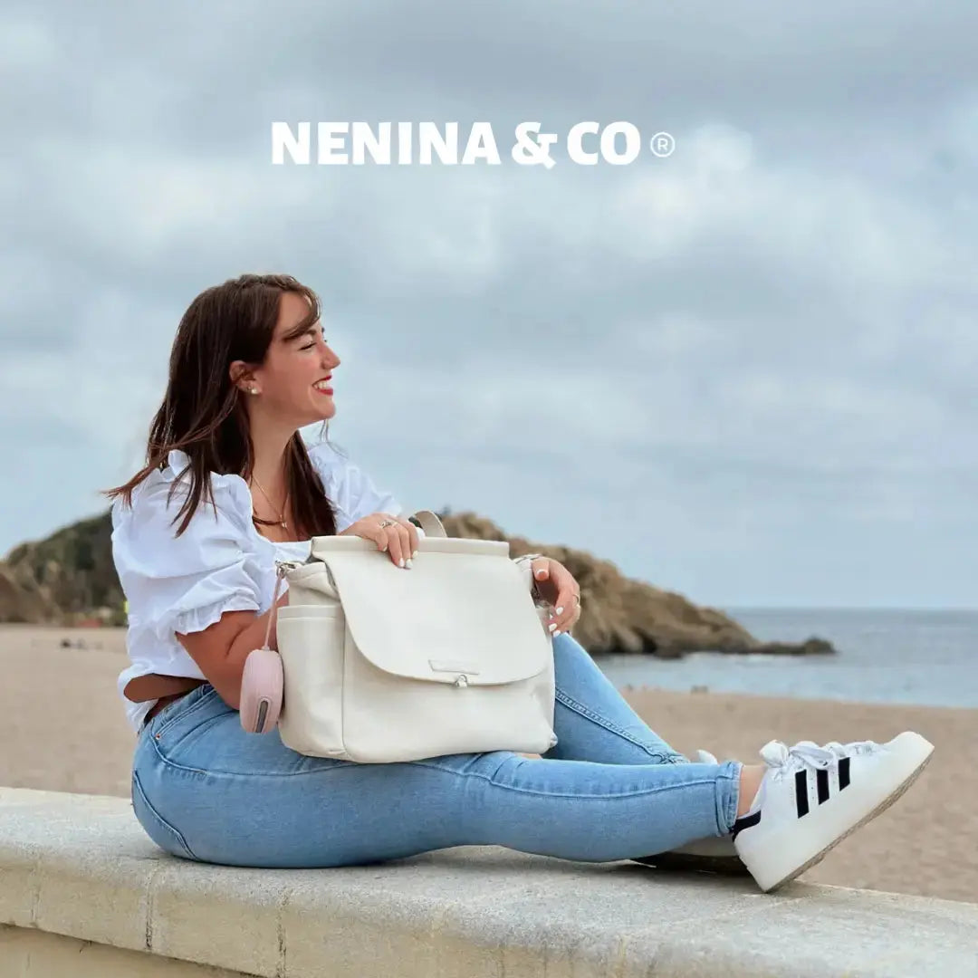 Kit Nacimiento - Bolso Maternal + Cambiador + Neceser + Portadocumento + Guardachupete Mirem By Nenina & Co 