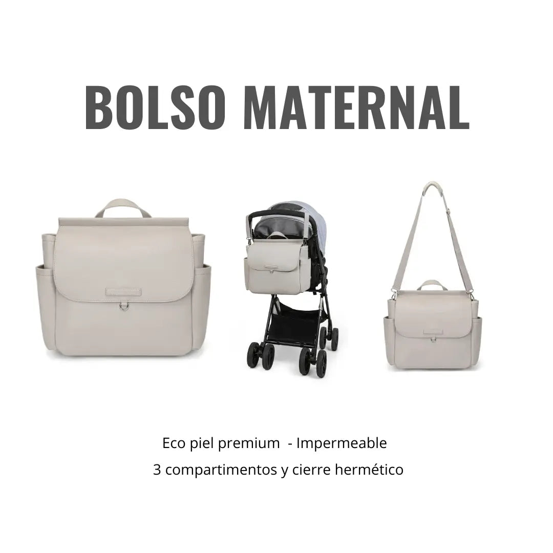 Kit Nacimiento - Bolso Maternal + Cambiador + Neceser + Portadocumento + Guardachupete Mirem By Nenina & Co 