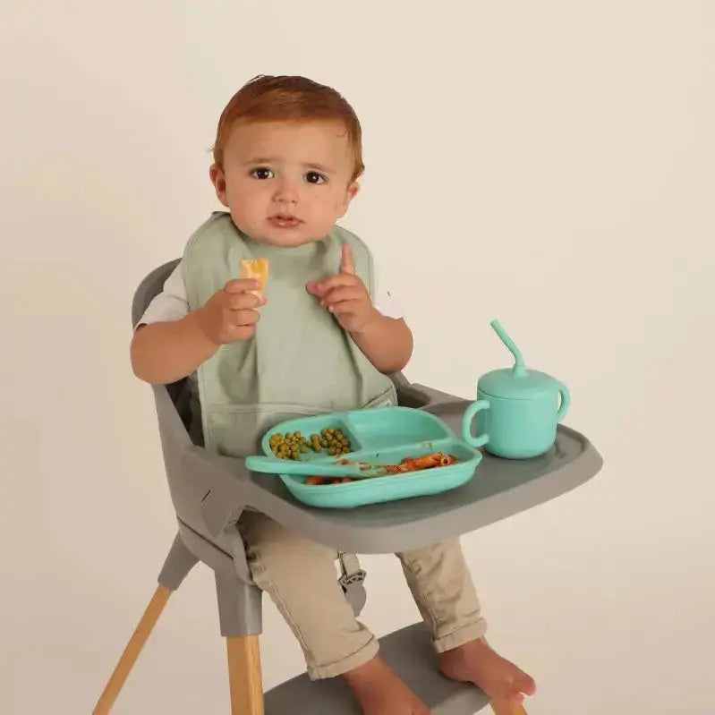 Vajilla BLW Turquesa 9 Piezas de Silicona orgánica con ventosas Nenina & Co 