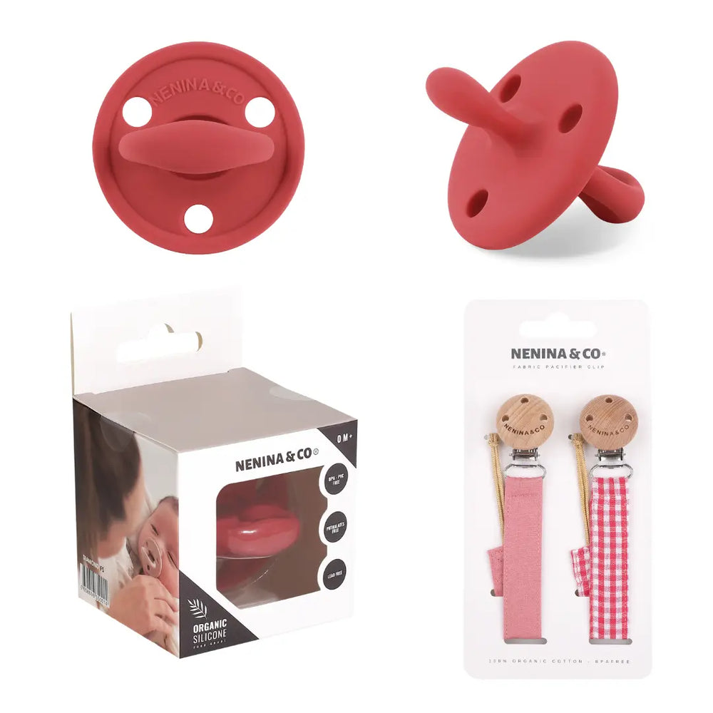 Pack 2 Chupeteros + 1 Chupete DIAMOND By Nenina & Co Rosa 