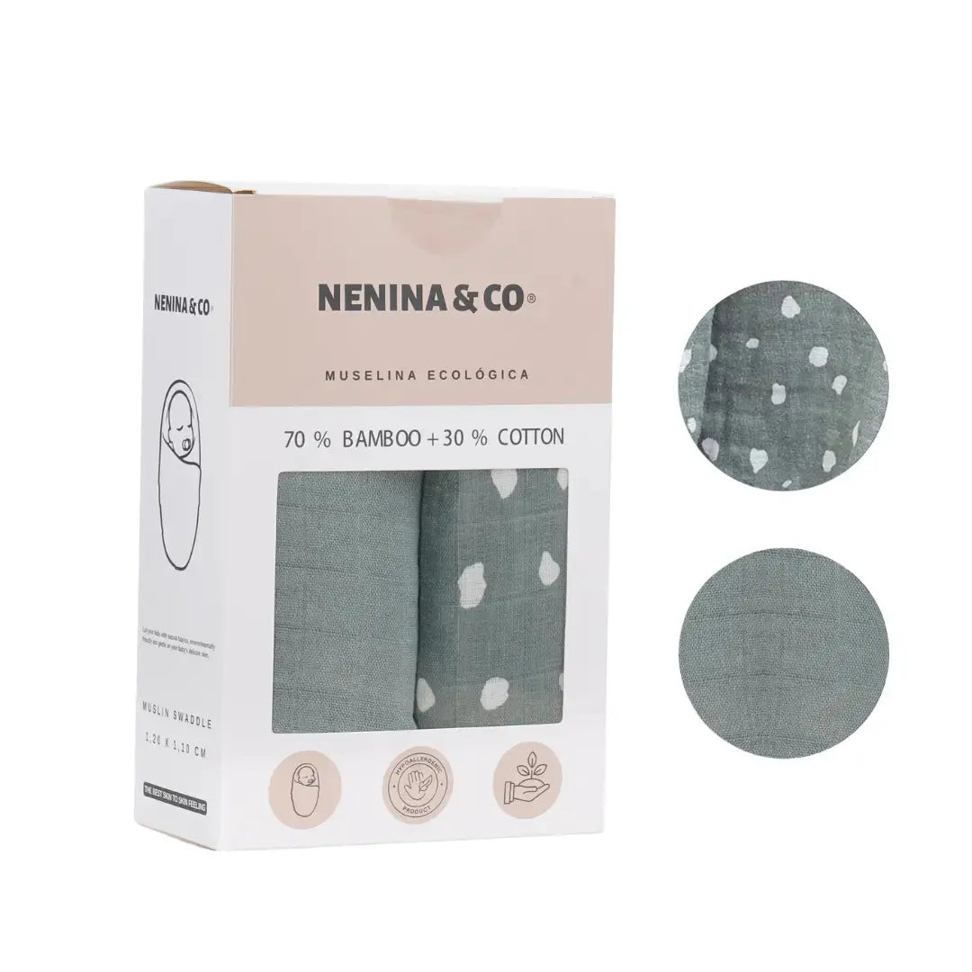 Pack 2 Muselinas Cotton + Bambi Rosa 70% Bamboo +30 % Algodón Nenina & Co 