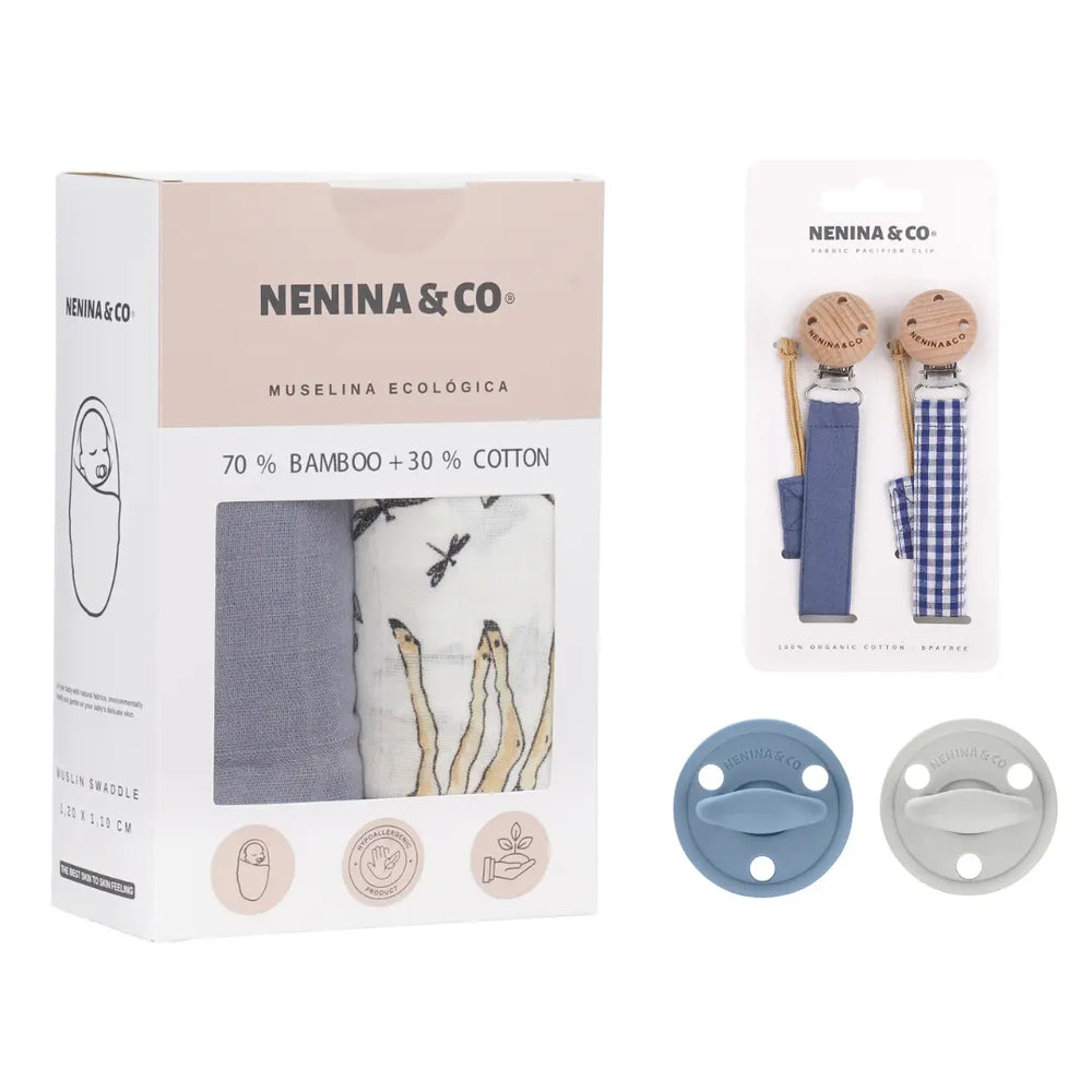 Pack 2 Muselinas + 2 Chupetes Diamond Nenina & Co 