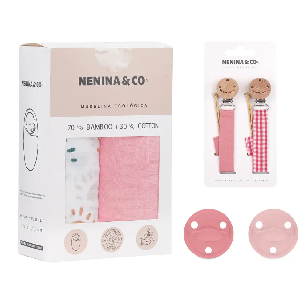 Pack 2 Muselinas + 2 Chupetes Diamond Nenina & Co 