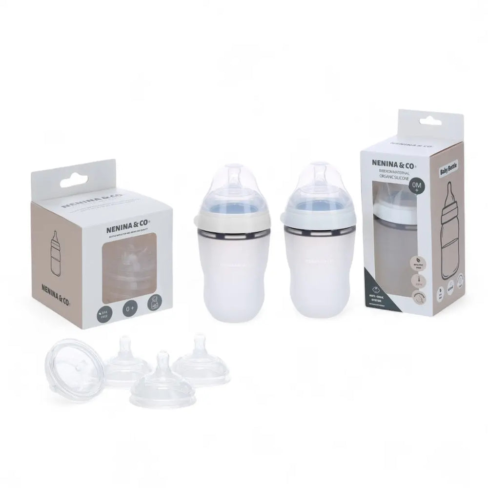 Pack LME Mixta 2 Biberones + 4 tetinas de repuesto Nenina & Co 