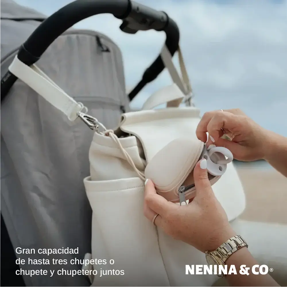 Pack Nacimiento Bolso + Cambiador +Portadocumentos + Neceser + Chupete Diamond Eco piel MIREM By Nenina & Co 