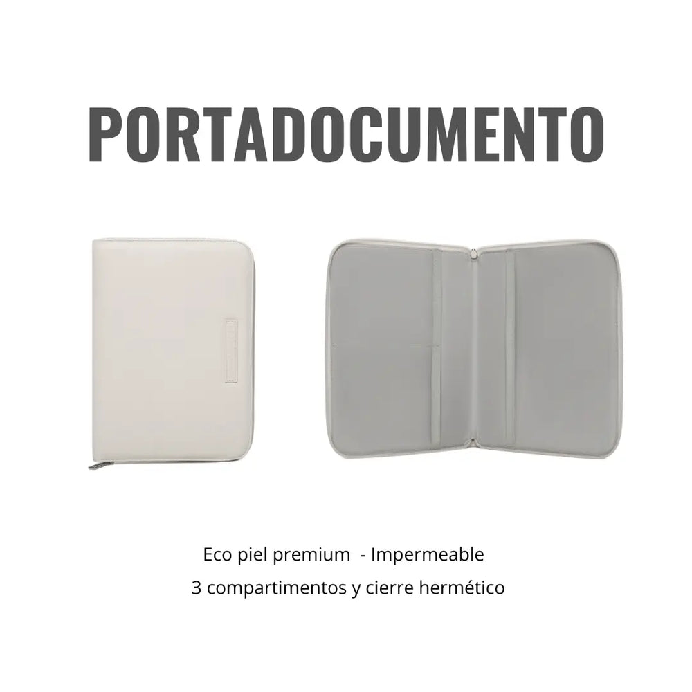 
                  
                    Pack Nacimiento Portadocumentos + Neceser Bebé Eco piel MIREM By Nenina & Co Dusty Beige 
                  
                