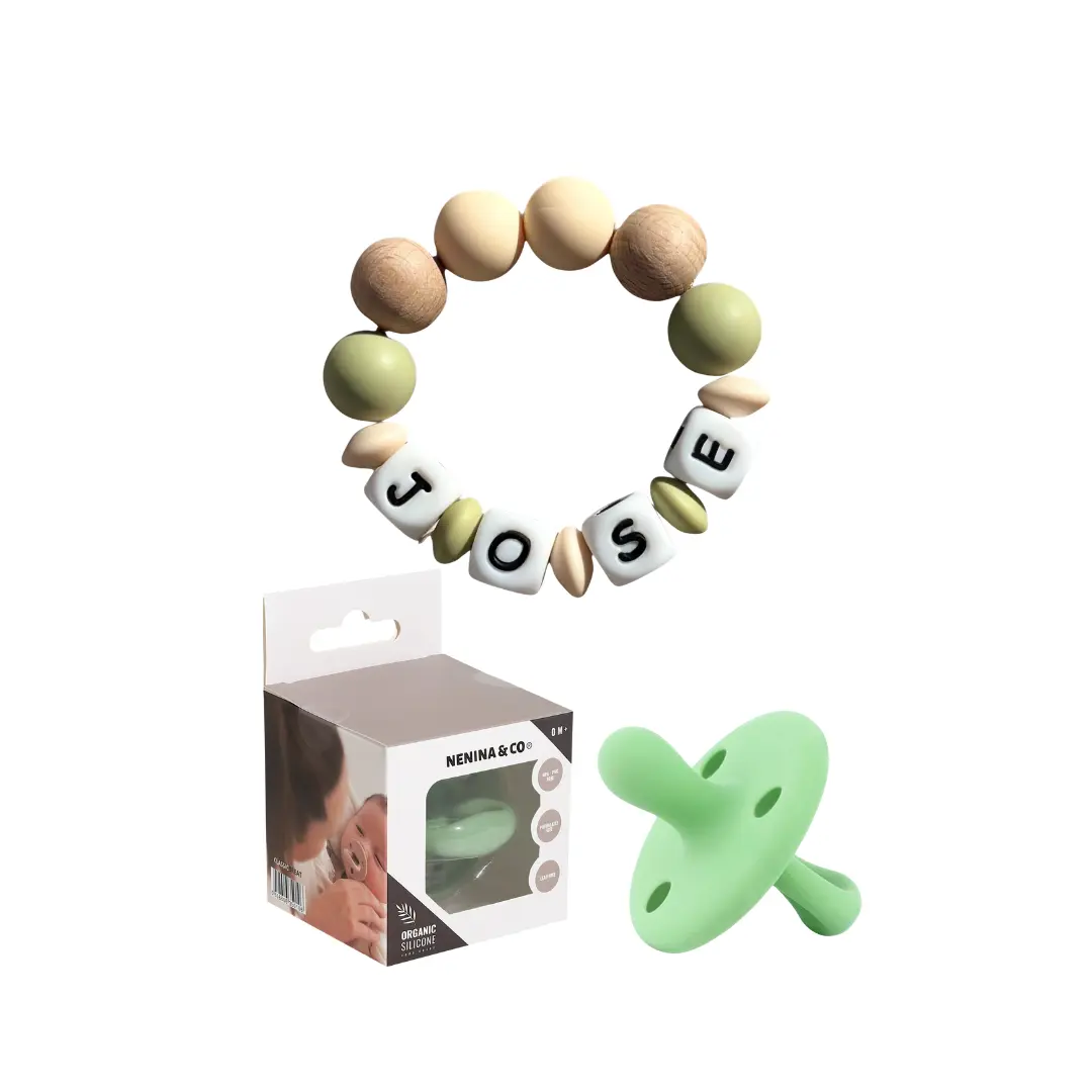 Set Clásico Nenina & Co: Chupete + Mordedor Personalizado con Nombre 