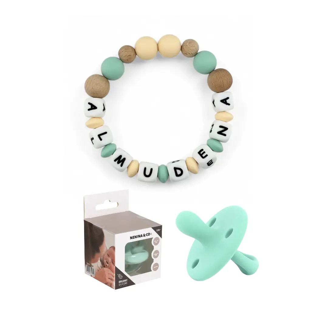 Set Clásico Nenina & Co: Chupete + Mordedor Personalizado con Nombre 