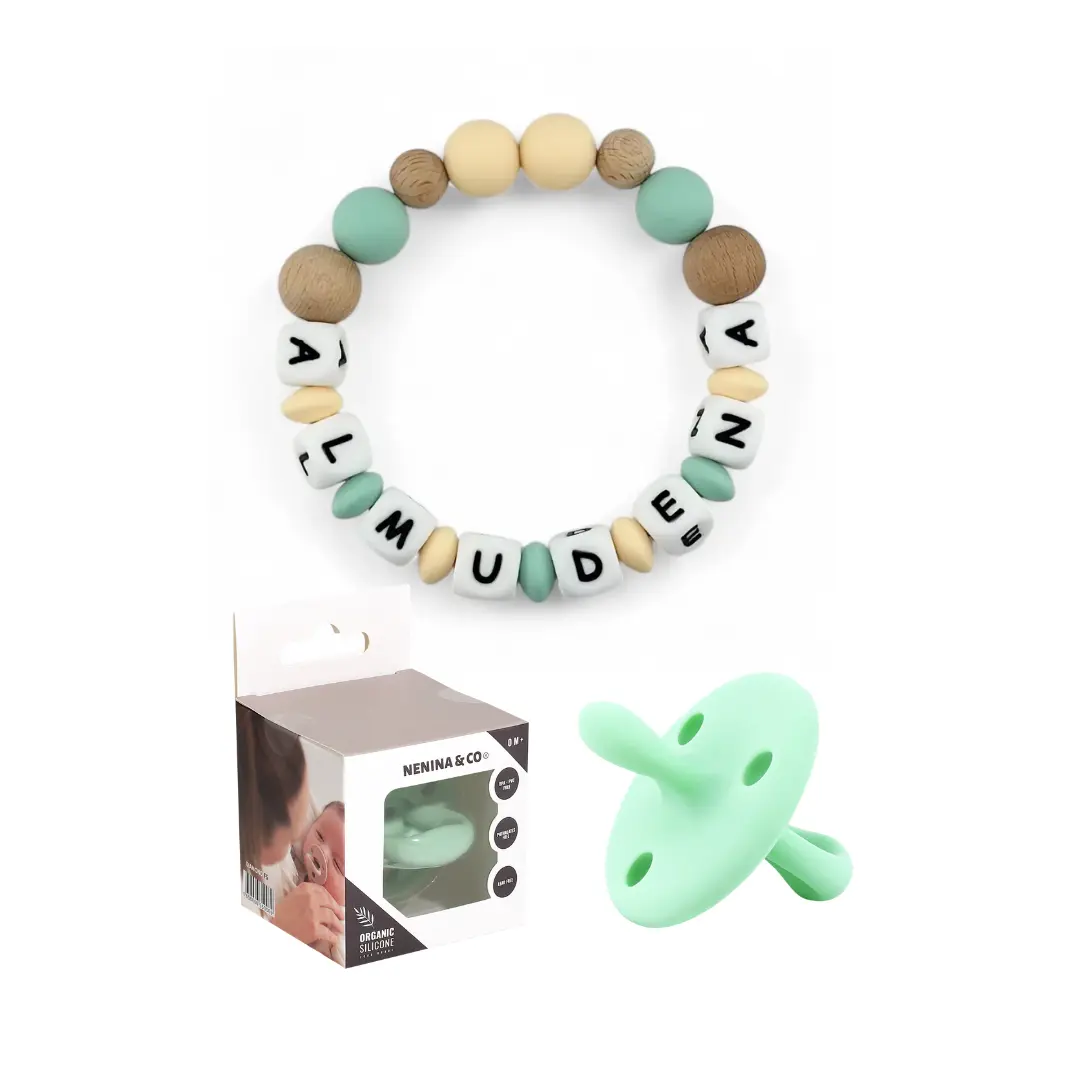 Set Diamond Nenina & Co: Chupete Diamond con Tetina Fisiológica + Mordedor Personalizado 