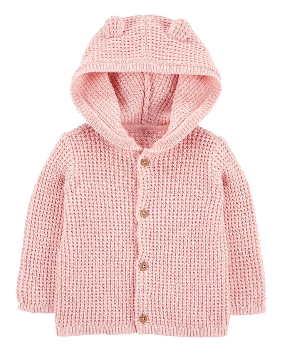 Chaqueta punto canalé capucha diseño oso - Carter´s