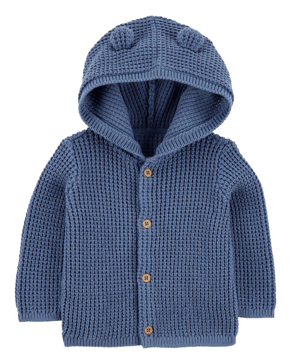 Chaqueta punto canalé capucha diseño oso - Carter´s