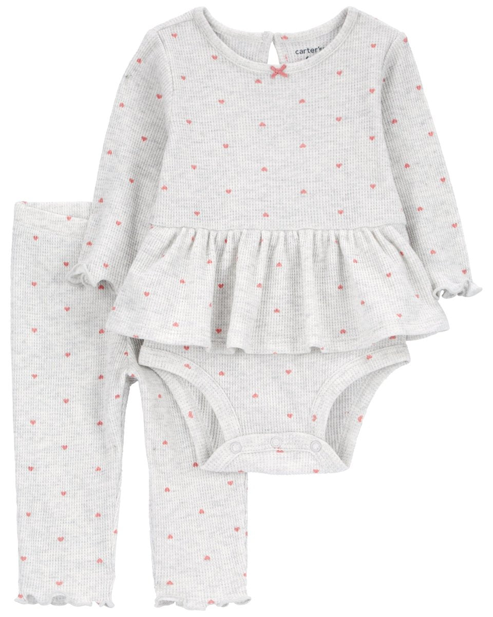 Conjunto 2 piezas de algodón térmico, pantalón y body, diseño corazones - Carter´s España