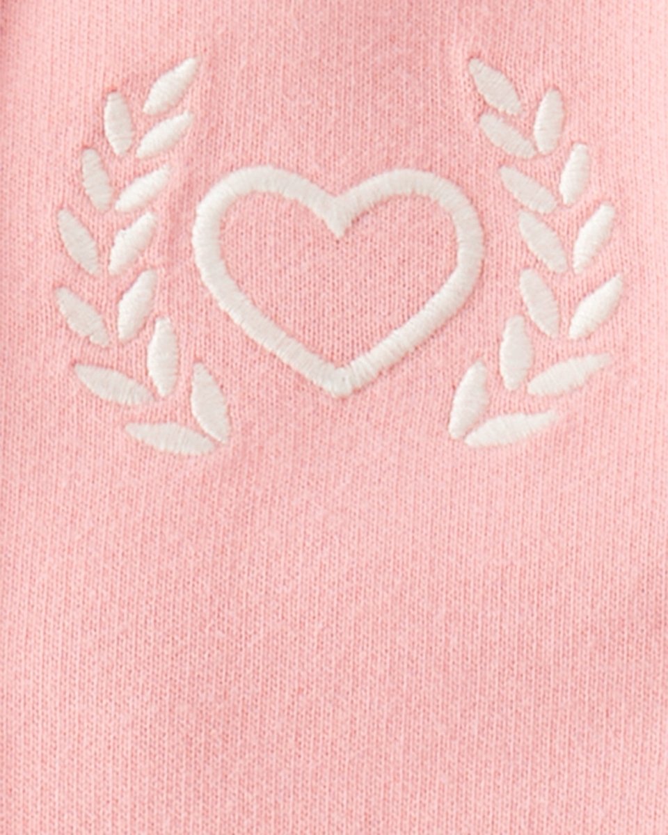 Conjunto 3 piezas cárdigan rosa sólido estilo varsity para bebé niña - Carter's