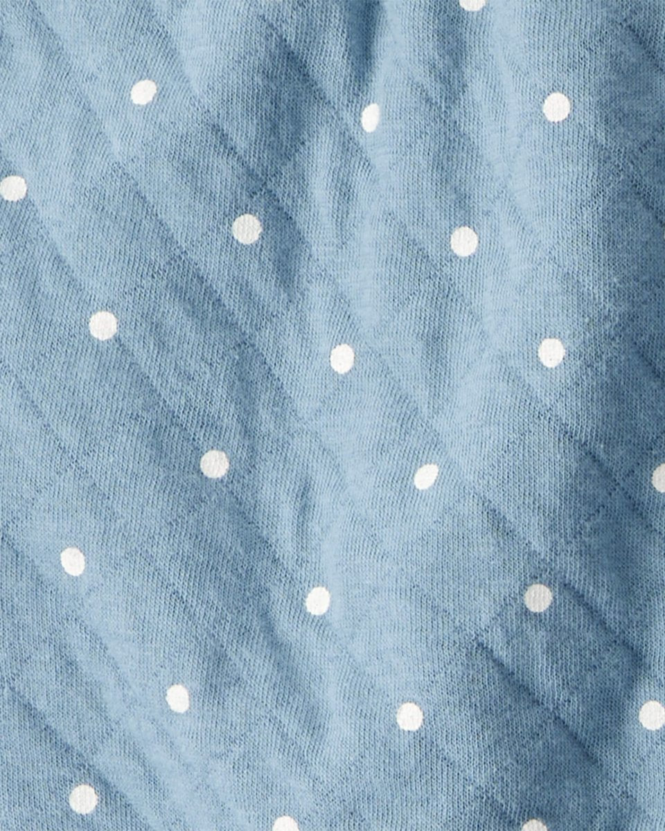 Conjunto 3 piezas con chaleco azul acolchado y estampado de lunares mini para bebé niña - Carter's