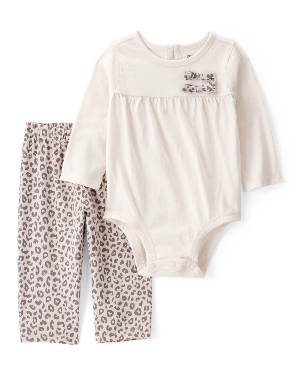 Conjunto body y pantalón con estampado de leopardo para bebé niña - Carter's