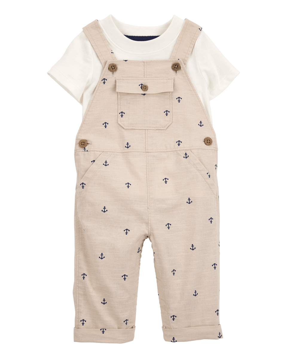 Conjunto de dos piezas con camiseta con ancla y peto - Carter´s España