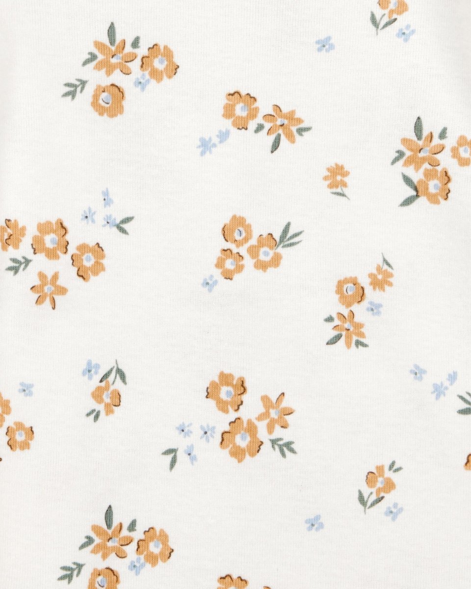 Conjunto tres piezas algodón pantalón y dos bodys diseño floral - Carter´s