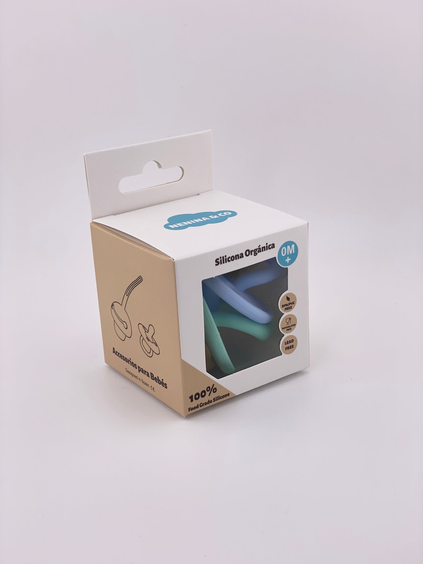 Nenina & Co, Kit 3 Chupetes de Silicona Orgánica. Libre BPA. +0 meses.  Diseño anatómico. Dusty Blue, Gris, Oliva : : Bebé