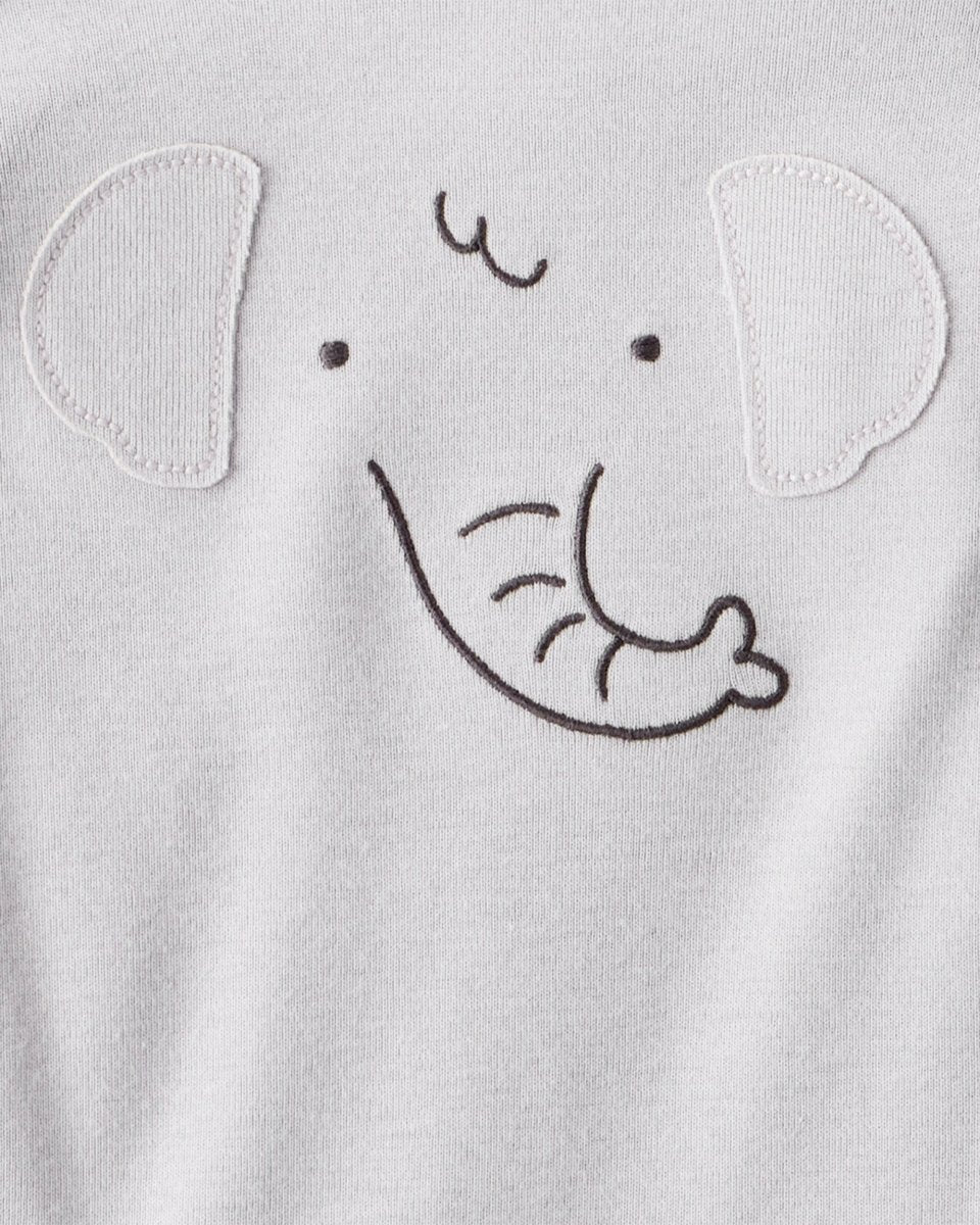 Pack 4 bodies de manga larga con estampado de cara de elefante para bebé unisex - Carter's