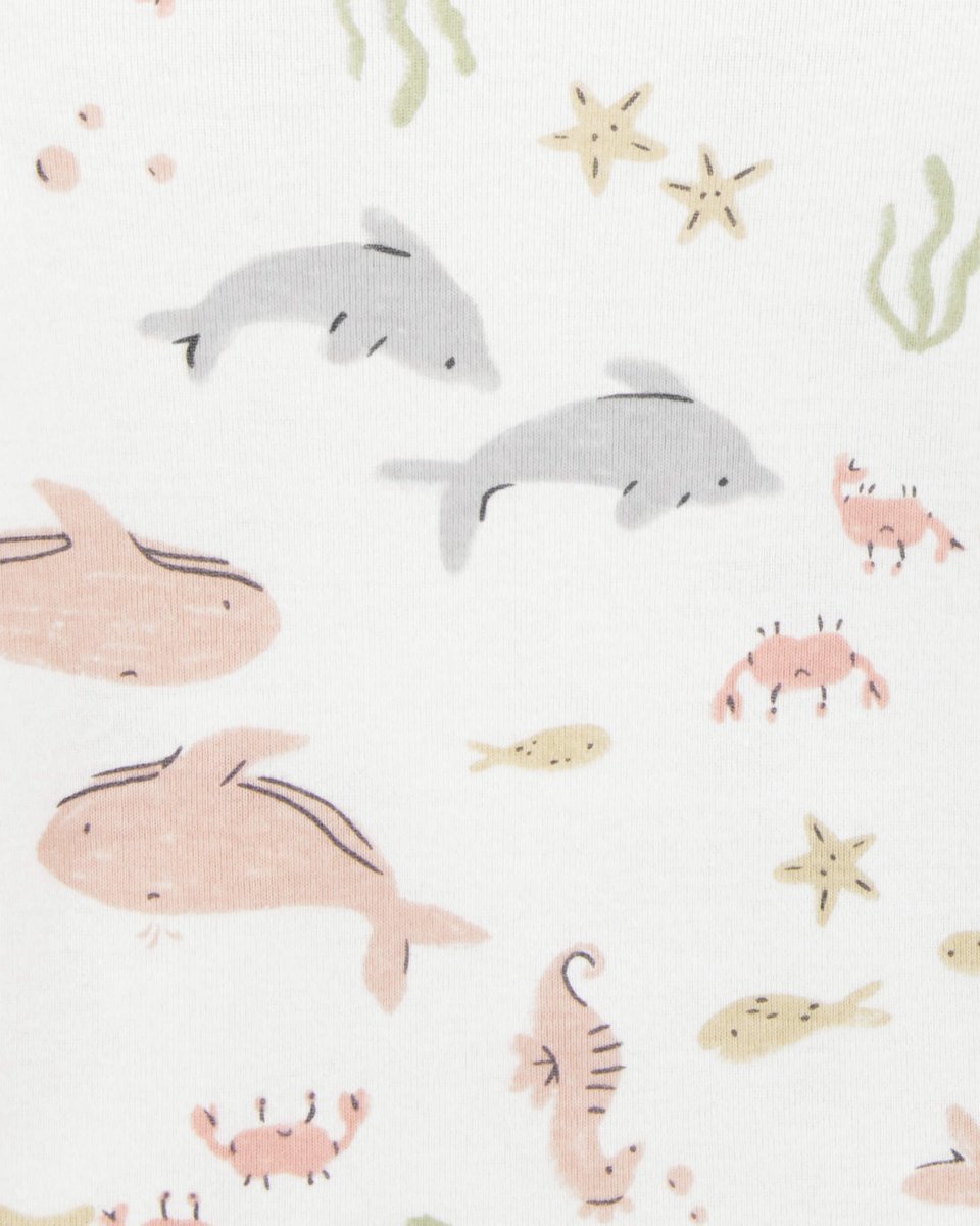 Pack de cuatro bodies de manga larga con estampado acuático, lunares y caballito de mar - Carter´s España