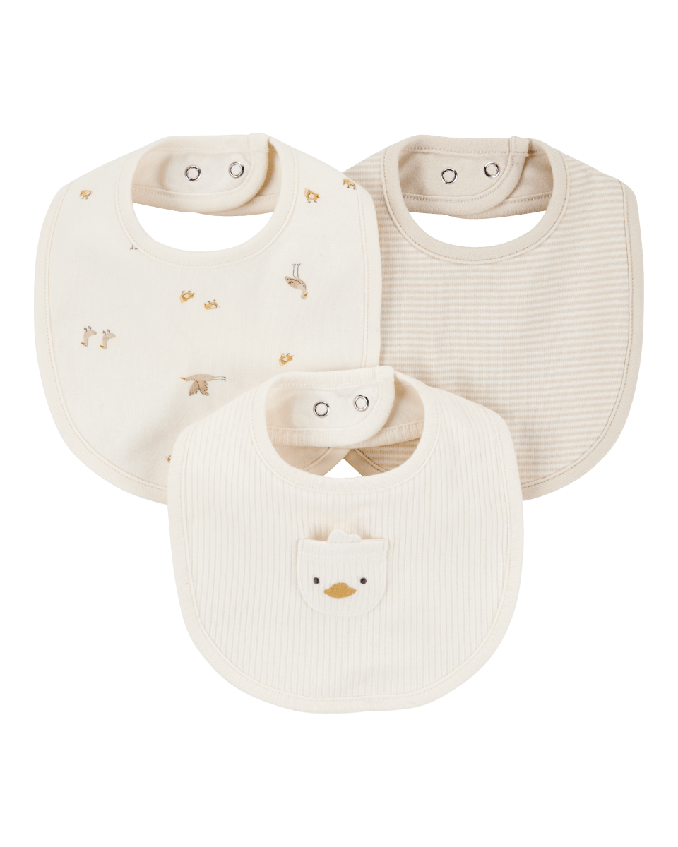 Pack tres baberos algodón diseño patito - Carter´s