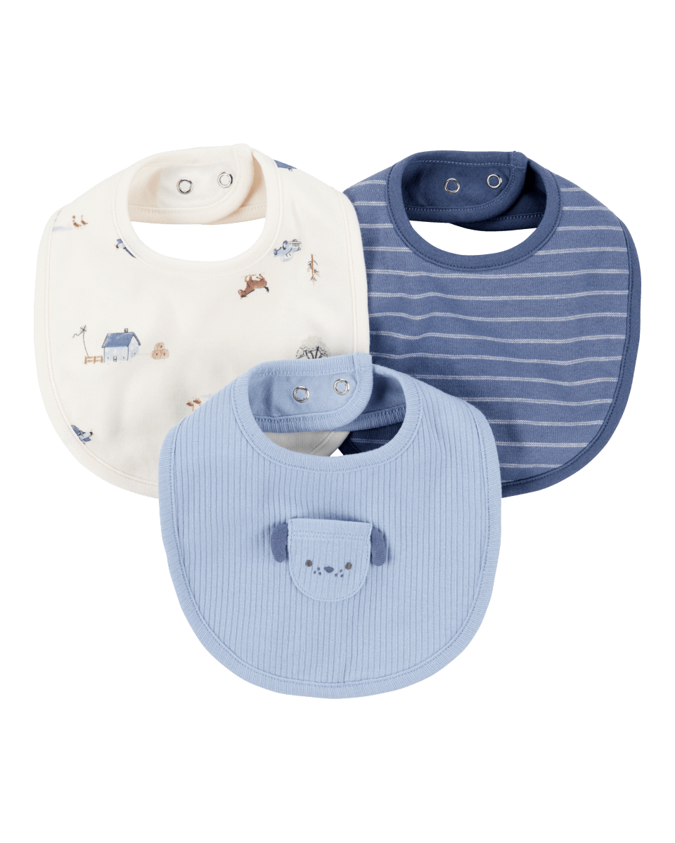 Pack tres baberos algodón diseño perro - Carter´s