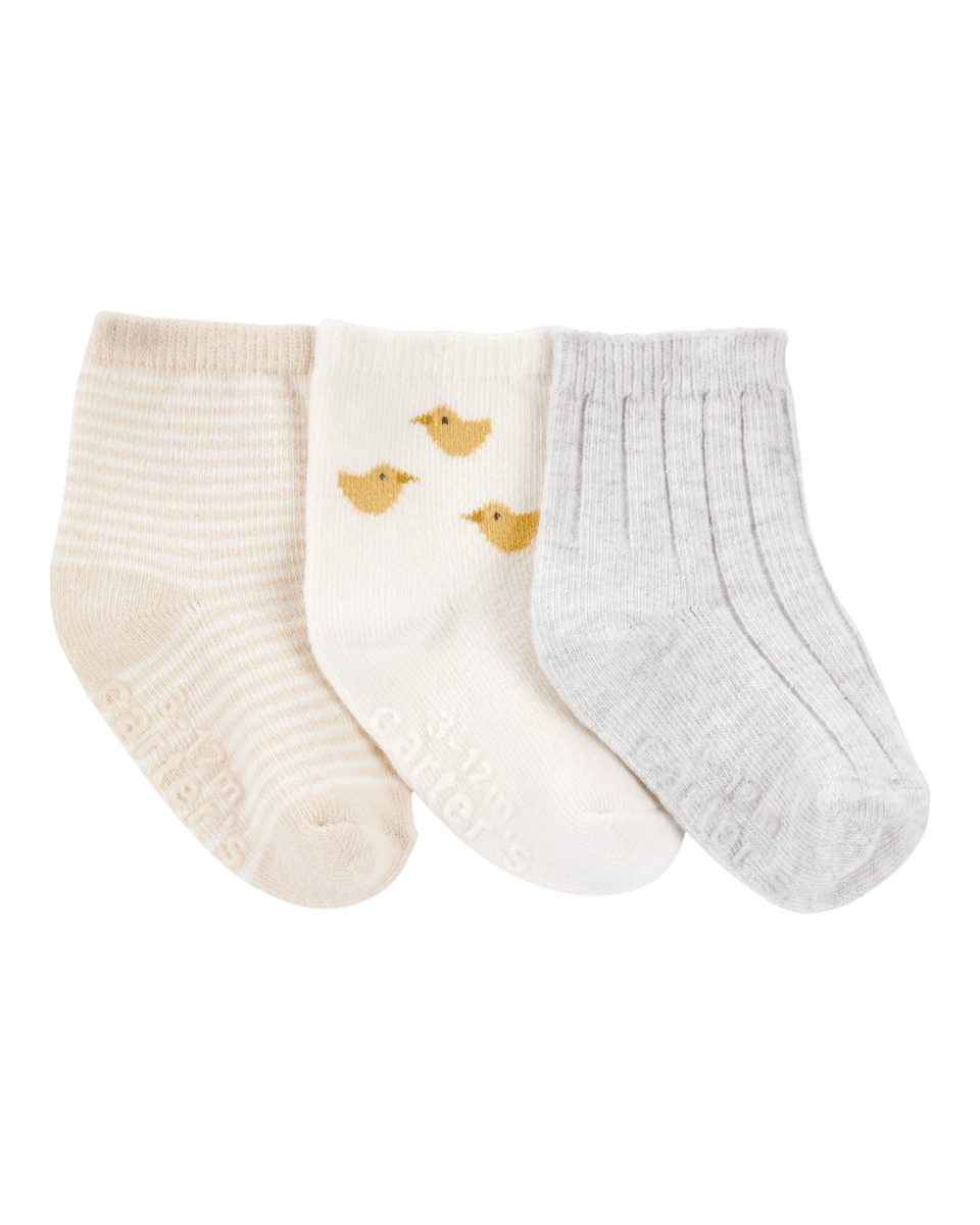 Pack tres pares calcetines algodón neutras - Carter´s