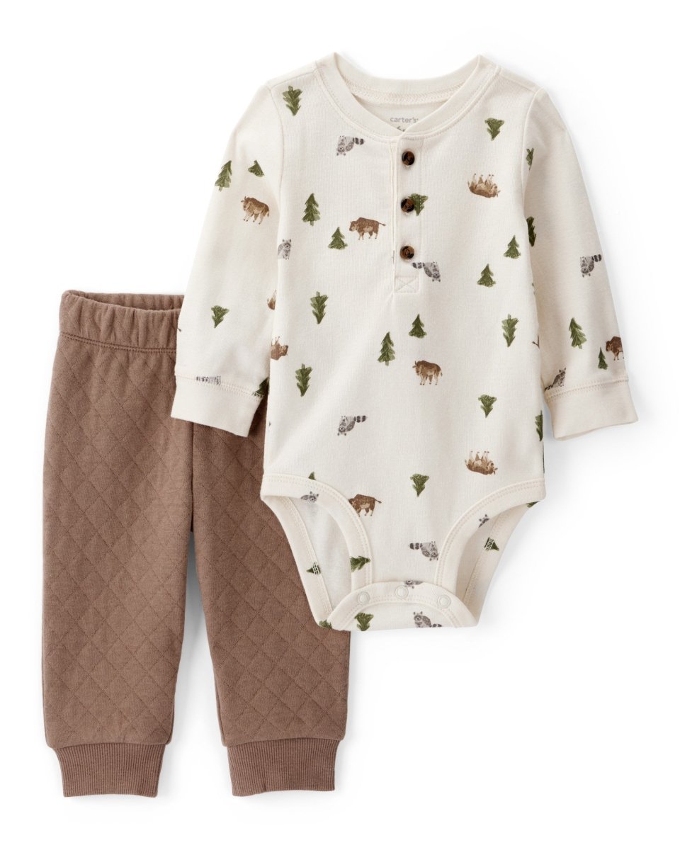Pantalón acolchado marrón para bebé niño - Carter's