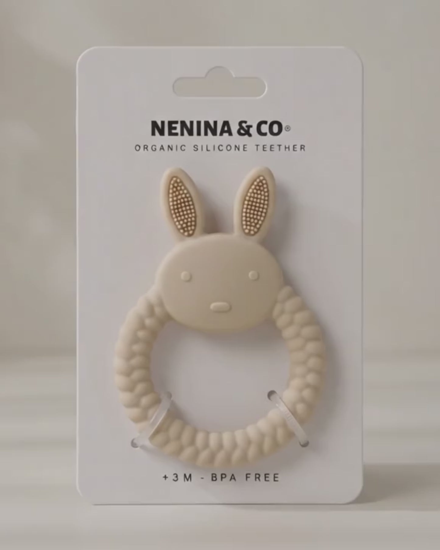 Mordedor Bebé Silicona Orgánica Conejo (+3M) Alivio Encías - Nenina & Co
